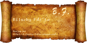 Bilszky Fáta névjegykártya